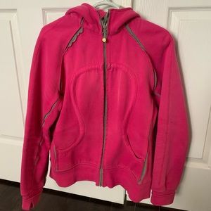 Lululemon pink front zip hoodie.